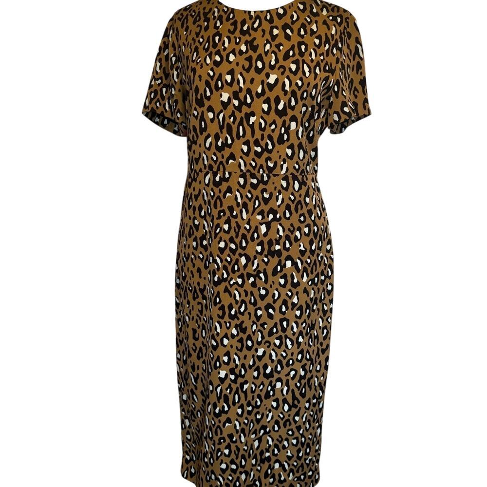 Diane von Furstenberg Animal Print Midi Dress (Size 12) 351